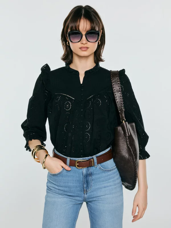 Bluzka damska bawełniana z rękawem 3/4 czarna Bohna 906