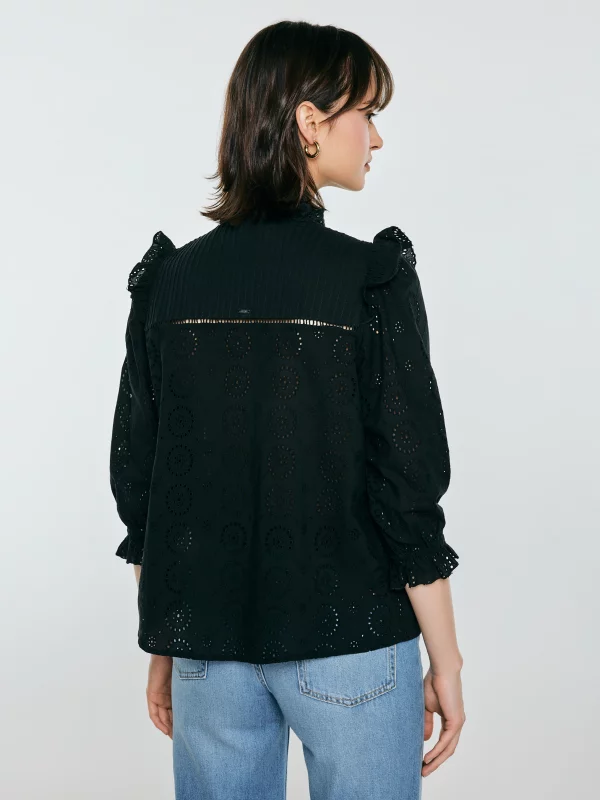 Bluzka damska bawełniana z rękawem 3/4 czarna Bohna 906