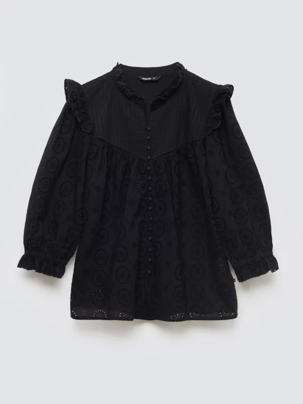 Bluzka damska bawełniana z rękawem 3/4 czarna Bohna 906