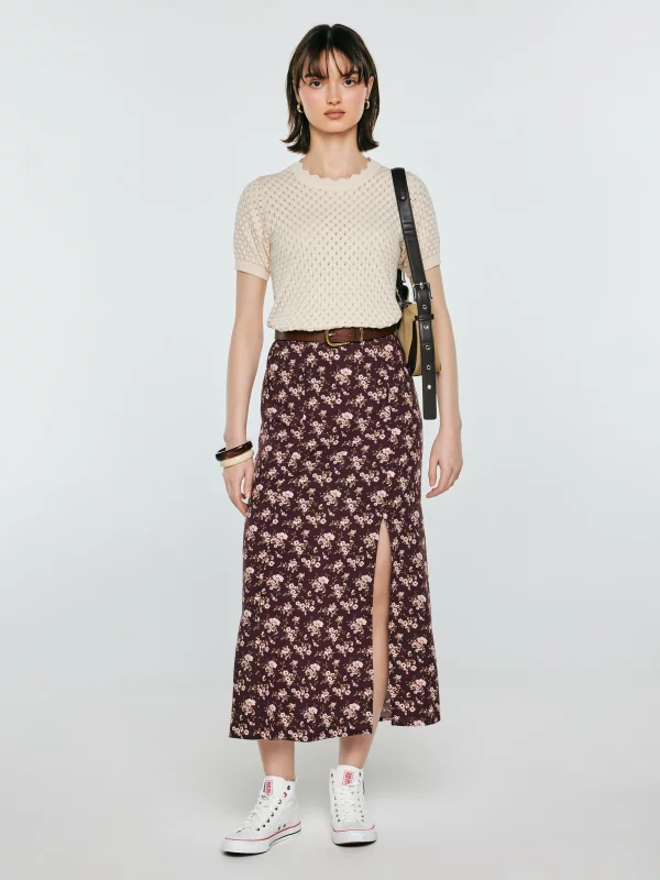 Sweter damski ażurowy z krótkim rękawem perłowy Diona 103