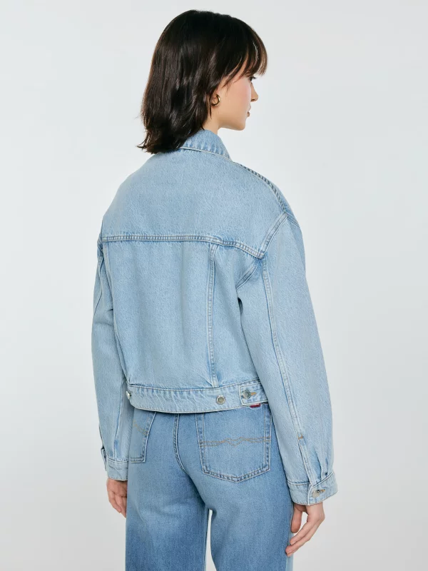 Kurtka damska oversize jeansowa niebieska Ella 221