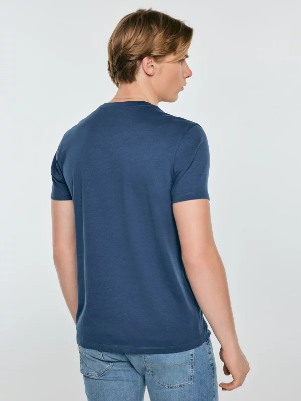 Koszulka męska z nadrukiem z linii Authentic ciemnoniebieska Eller 402