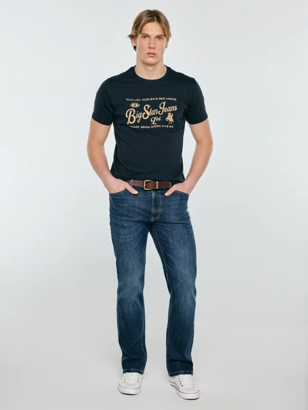 Koszulka męska z nadrukiem z linii Authentic granatowa Eller 403