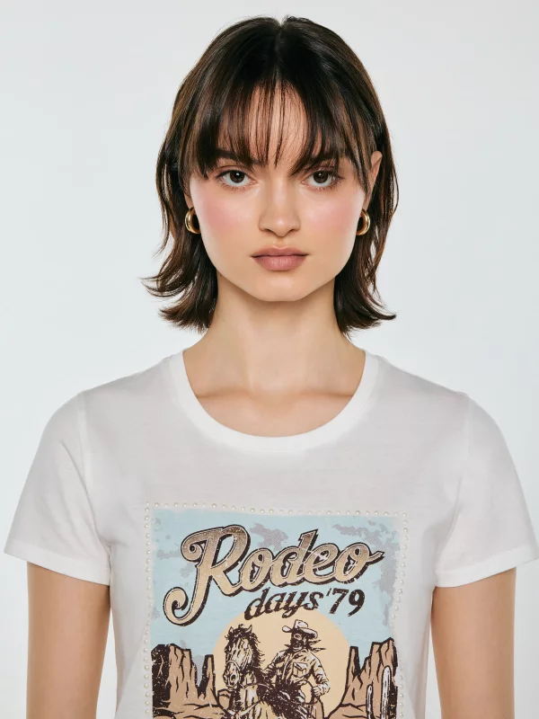 Koszulka damska z linii Authentic z nadrukiem biała Erellsa 100