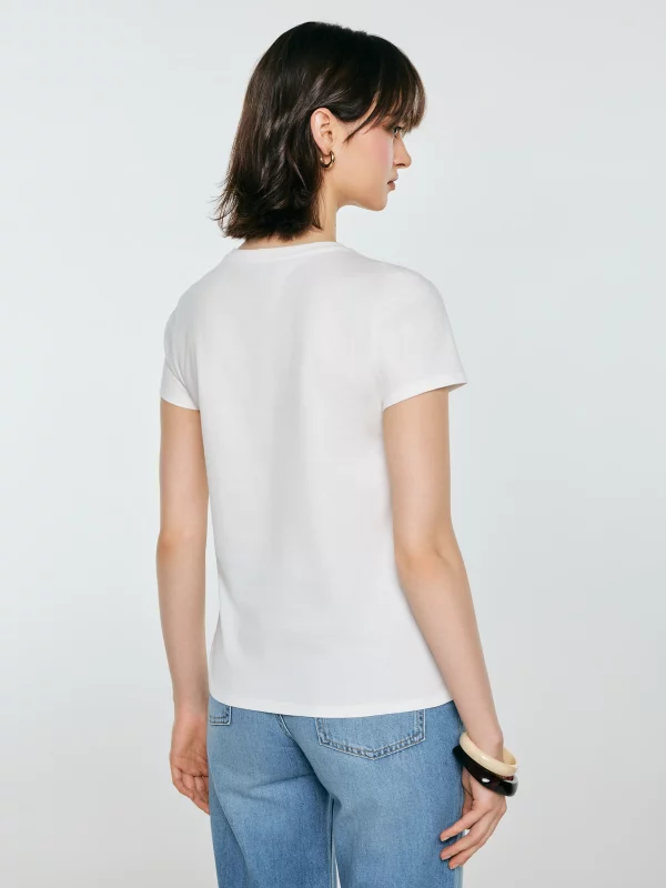 Koszulka damska z linii Authentic z nadrukiem biała Erellsa 100