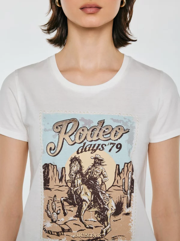 Koszulka damska z linii Authentic z nadrukiem biała Erellsa 100