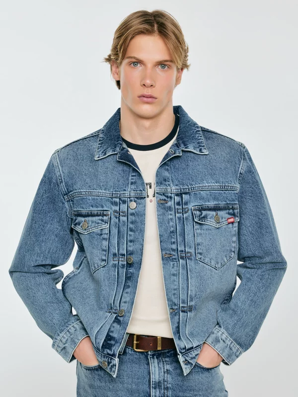 Kurtka męska jeansowa niebieska Justin 385