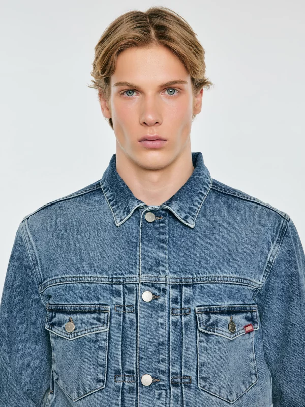 Kurtka męska jeansowa niebieska Justin 385