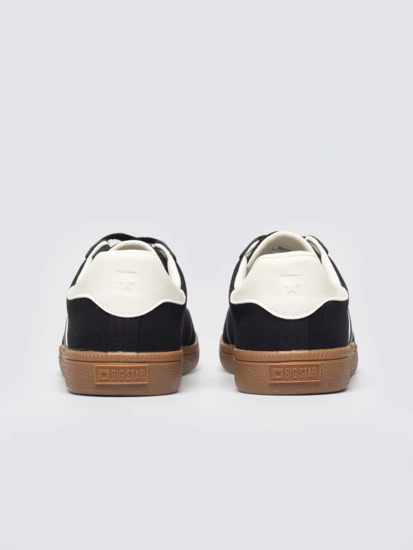 Sneakersy męskie z białymi akcentami czarne TT174129 906