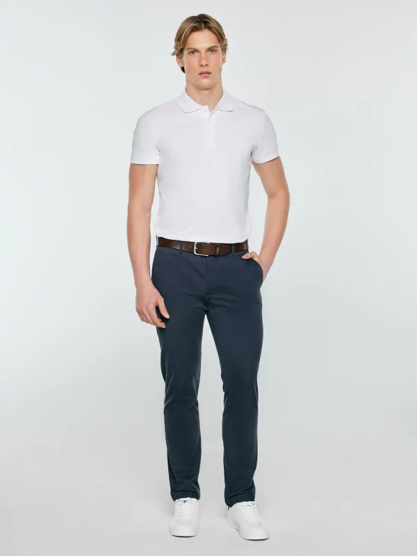 Spodnie męskie chinosy granatowe Erhat 404