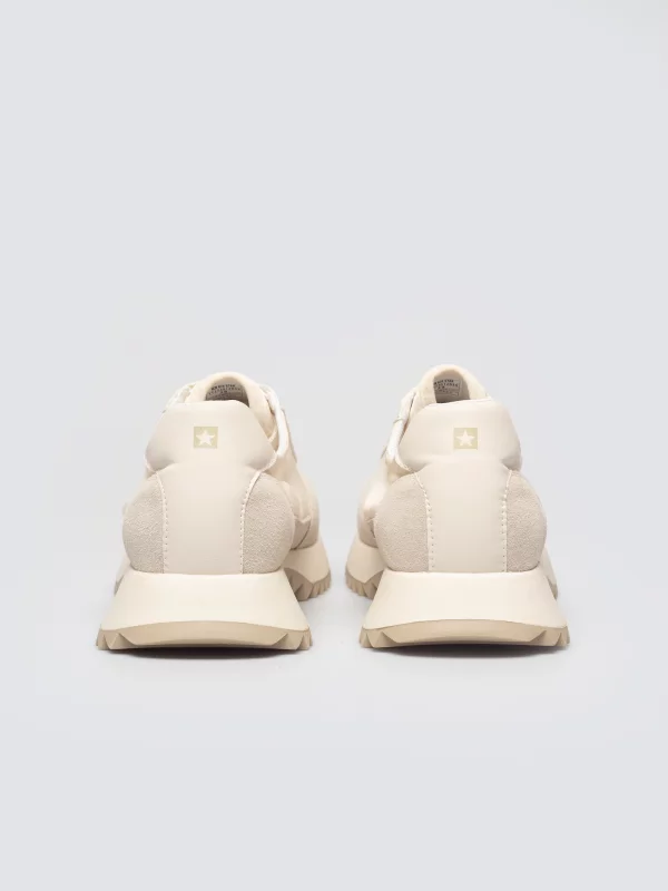 Sneakersy damskie z zamszowymi wstawkami beżowe TT274512 801