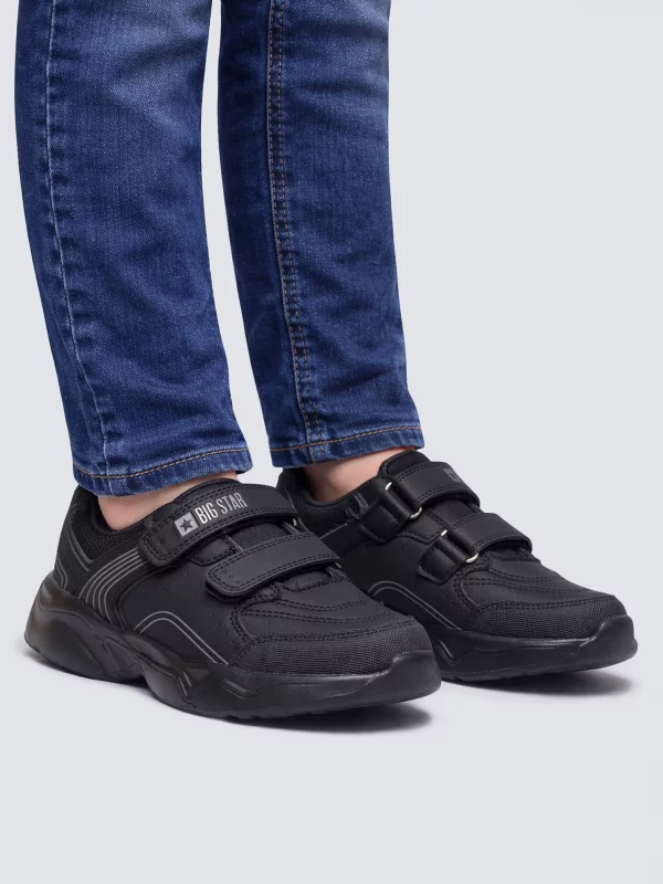Sneakersy dziecięce zapinane na rzepy czarne TT374009 906