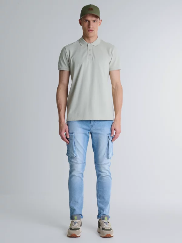 Sneakersy męskie z zamszowymi wstawkami khaki NN174294 303