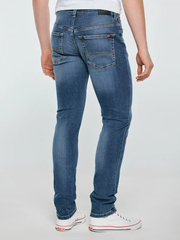 Jeansy męskie dopasowane niebieskie Ronan 397