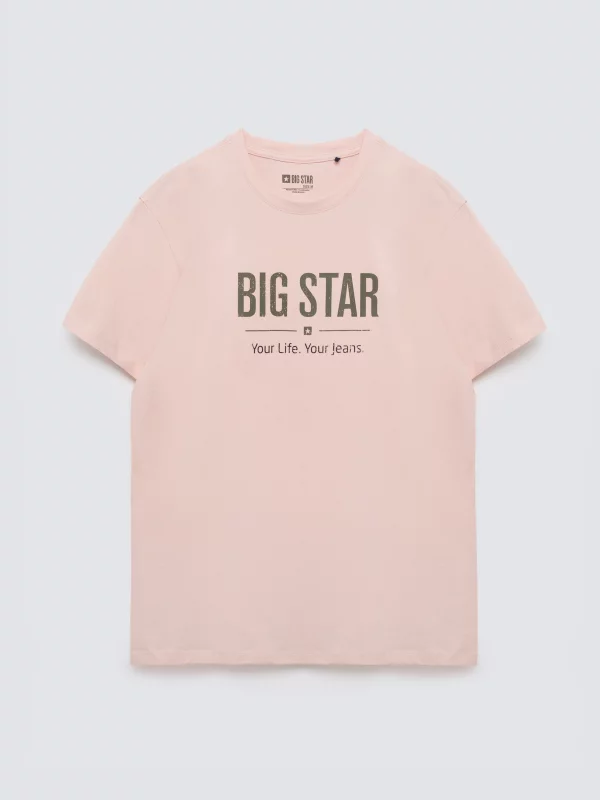 Koszulka męska o klasycznym kroju różowa Bruno 600