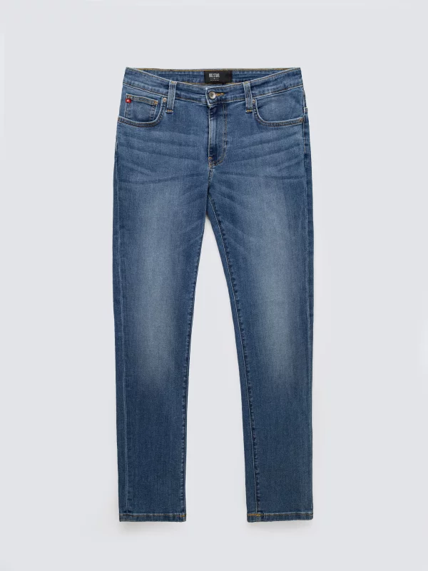 Jeansy męskie dopasowane niebieskie Ronan 397