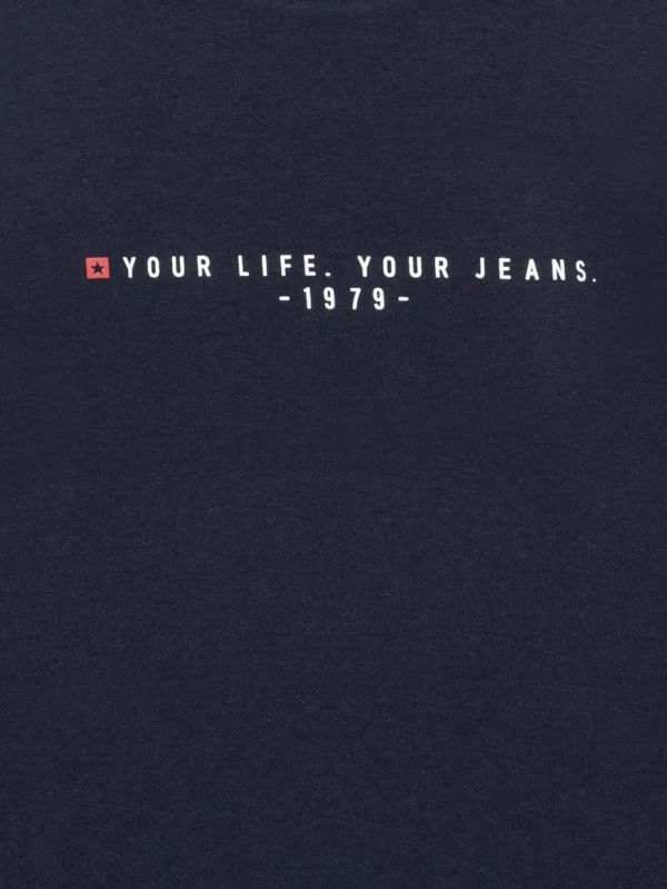 Koszulka męska z kontrastowym wykończeniem granatowa Bortor 403