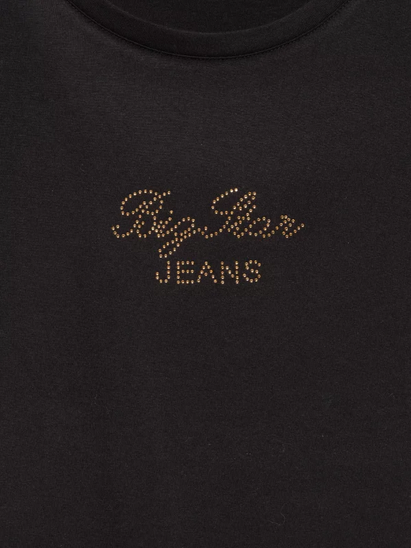 Koszulka damska z napisem z cyrkonii czarna Malvina 906