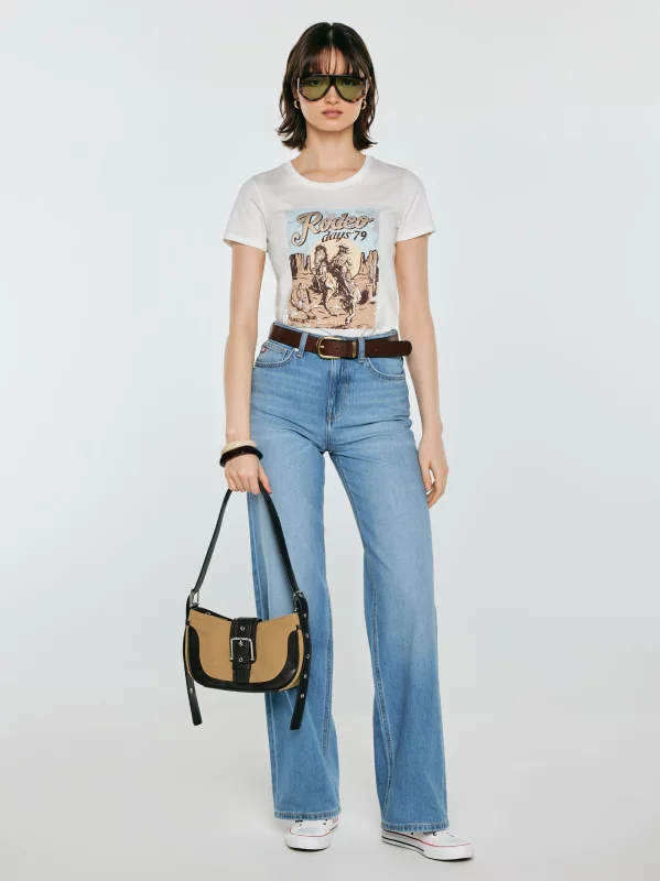 Torebka damska na ramię z klamrą beżowa Pameli 801