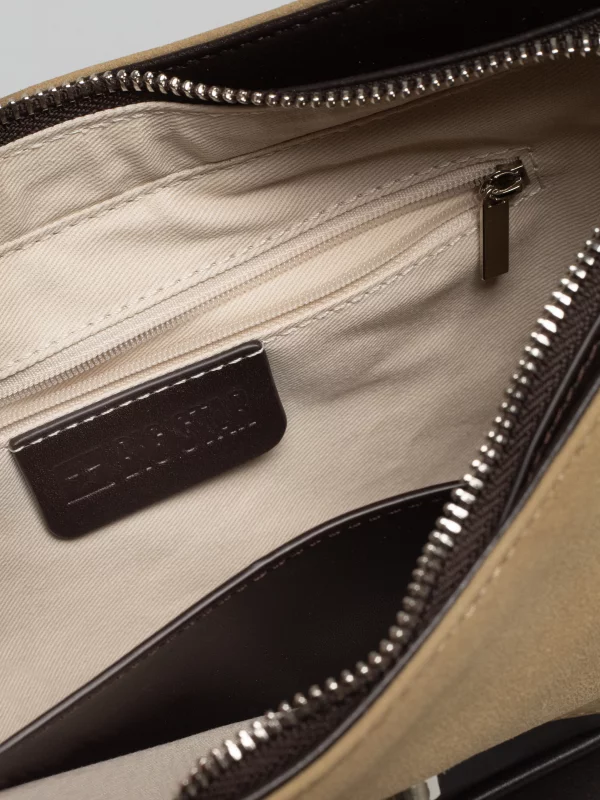 Torebka damska na ramię z klamrą beżowa Pameli 801