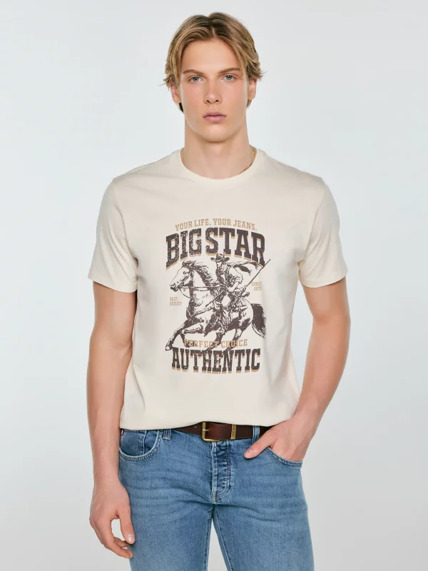 Koszulka męska z linii Authentic z nadrukiem perłowa Patter 103