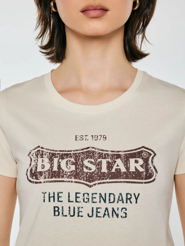 Koszulka damska z linii Authentic z logo BIG STAR perłowa Rissmelna 103