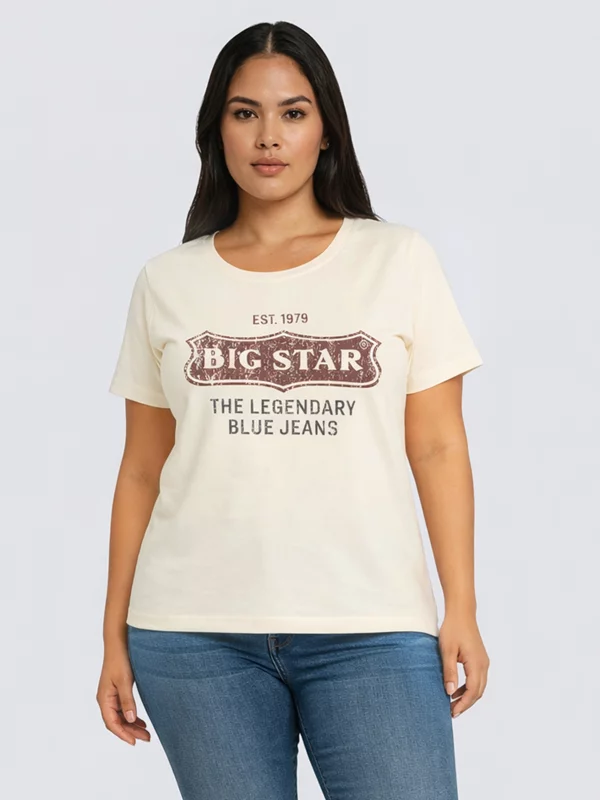 Koszulka damska z linii Authentic z logo BIG STAR perłowa Rissmelna 103