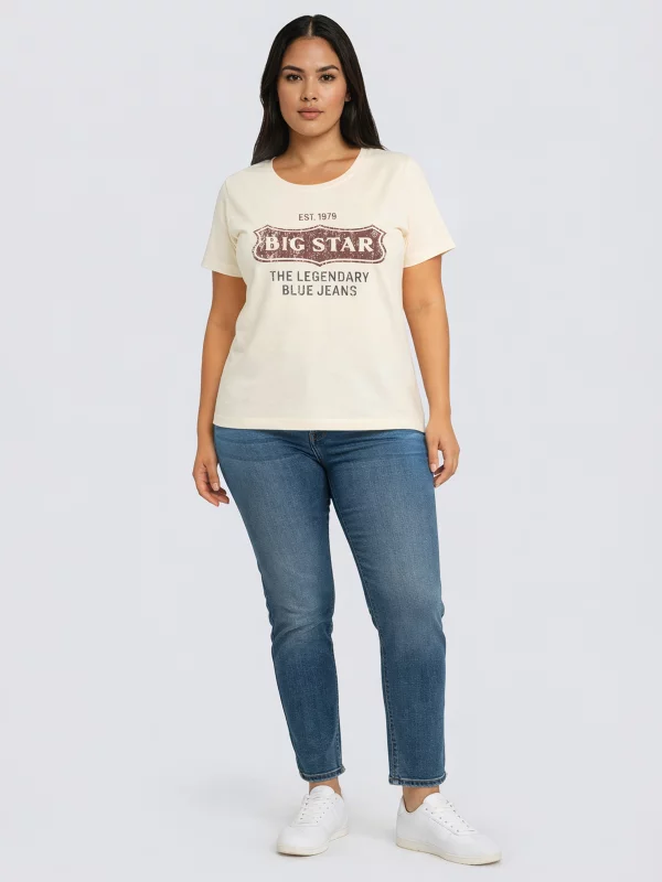 Koszulka damska z linii Authentic z logo BIG STAR perłowa Rissmelna 103