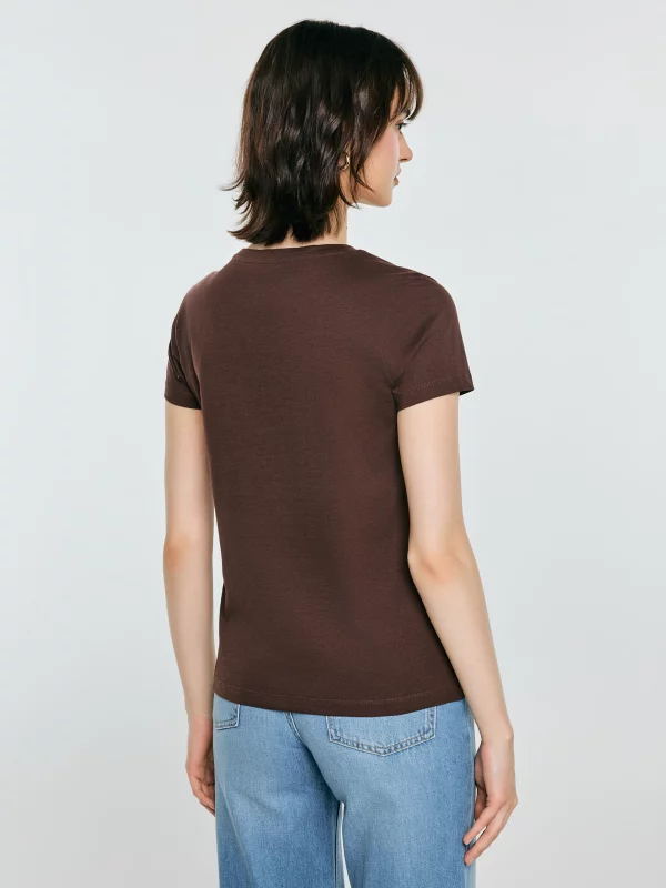 Koszulka damska z linii Authentic z logo BIG STAR brązowa Rissmelna 804
