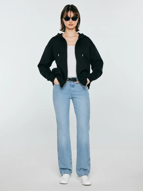 Bluza damska z kapturem rozpinana czarna Selina 906