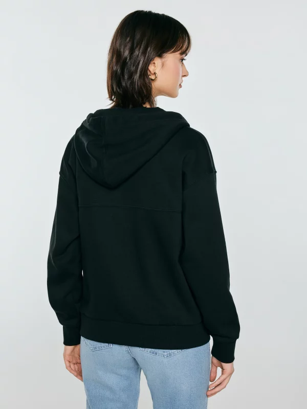Bluza damska z kapturem rozpinana czarna Selina 906