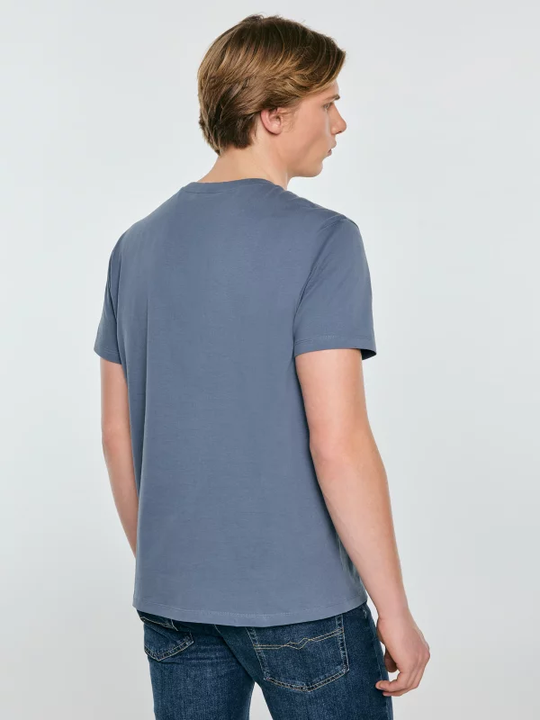 Koszulka męska z nadrukiem niebieska Stelianer 402