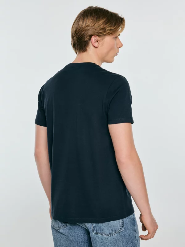 Koszulka męska z nadrukiem granatowa Sterir 403