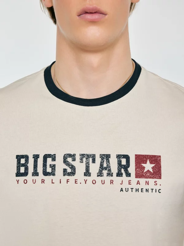 Koszulka męska z linii Authentic z logo BIG STAR perłowa Summet 103