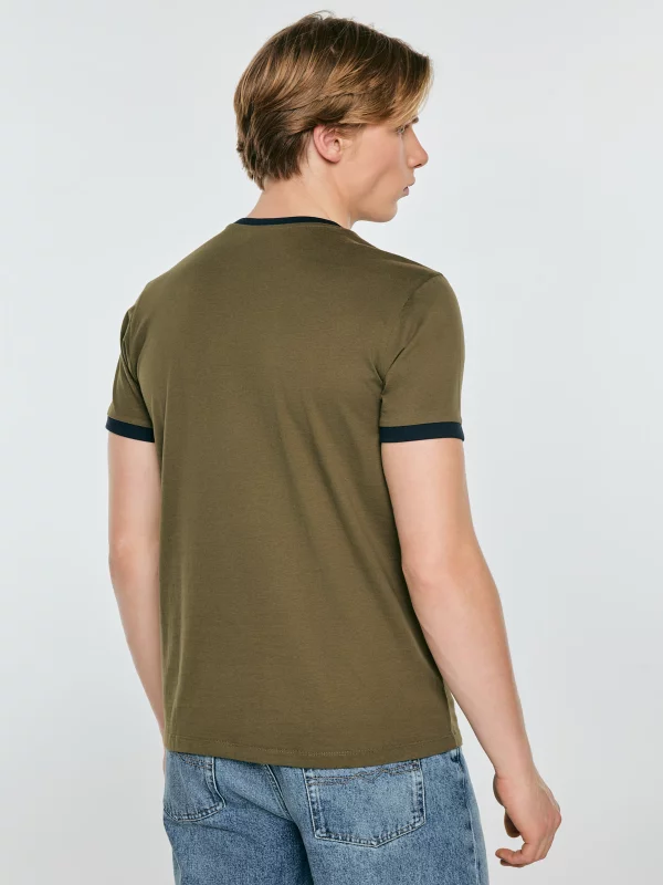 Koszulka męska z linii Authentic z logo BIG STAR khaki Summet 303