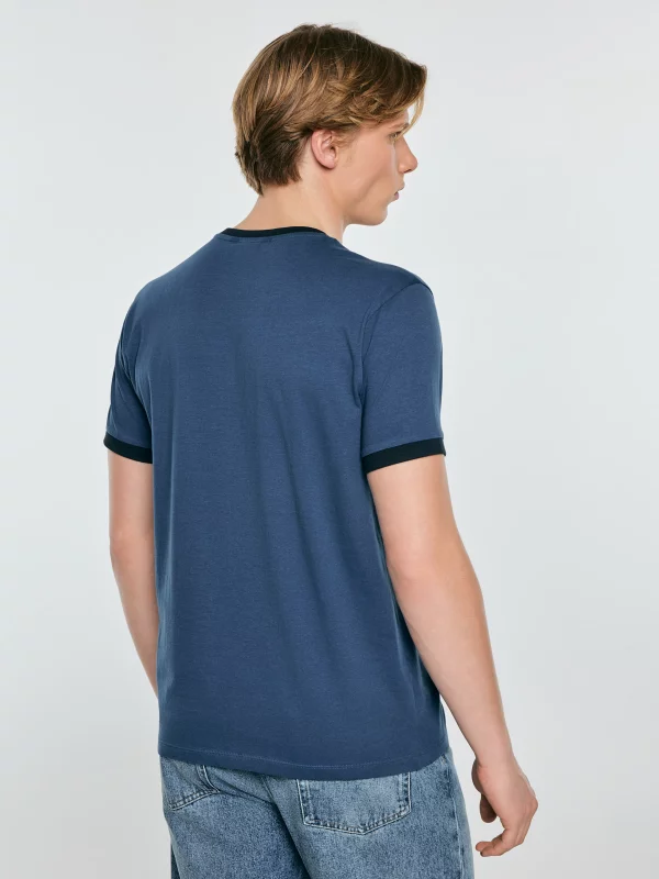 Koszulka męska z linii Authentic z logo BIG STAR ciemnoniebieska Summet 402