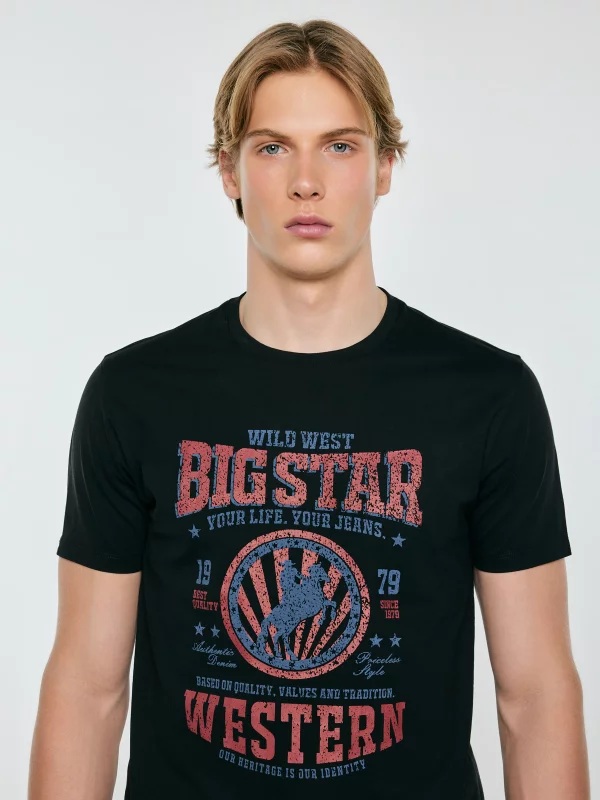 Koszulka męska z linii Authentic z nadrukiem czarna Wester 906