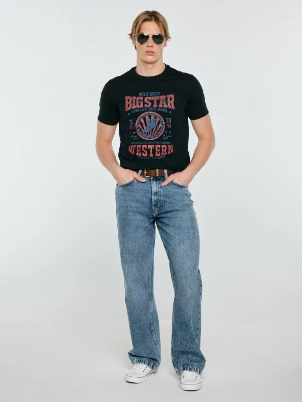 Koszulka męska z linii Authentic z nadrukiem czarna Wester 906