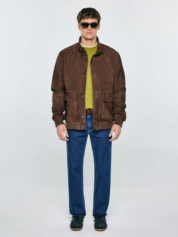 Kurtka męska zamszowa brązowa Finsur 803