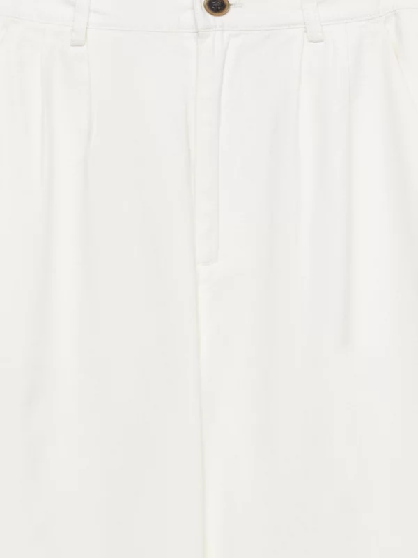 Spodnie damskie wide z domieszką lnu białe Malusi 100