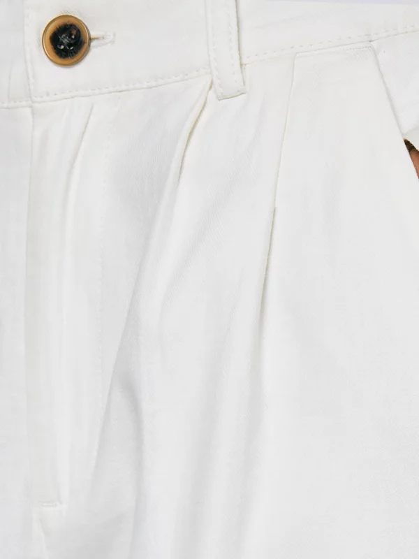 Spodnie damskie wide z domieszką lnu białe Malusi 100