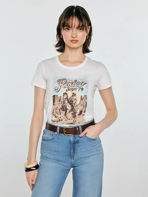 Koszulka damska z linii Authentic z nadrukiem biała Erellsa 100