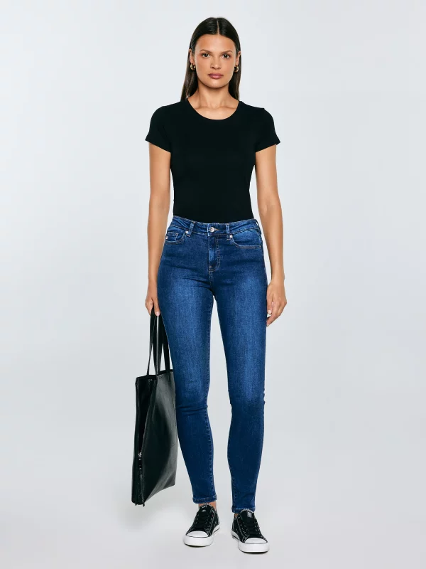 Koszulka damska slim z bawełny supima czarna Supiclassica 906