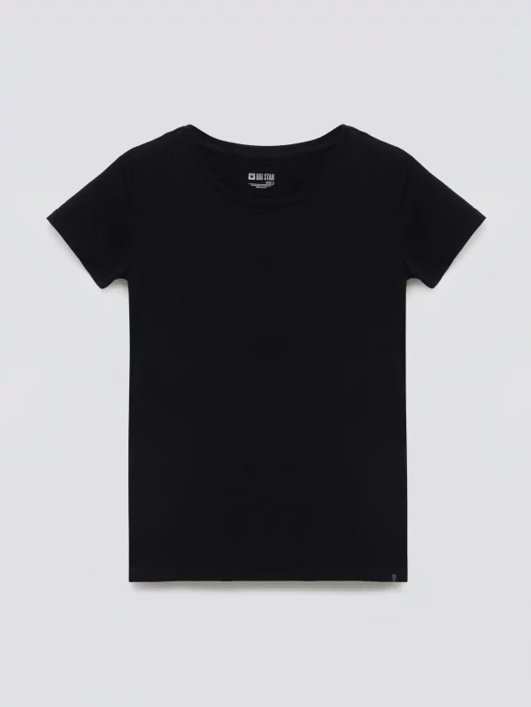 Koszulka damska slim z bawełny supima czarna Supiclassica 906