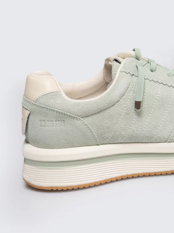 Sneakersy damskie ze skóry naturalnej pistacjowe RR274A350 300
