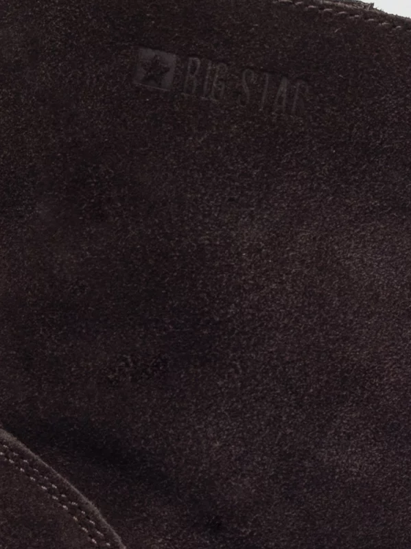 Botki damskie ze skóry zamszowej brązowe TT274956 803