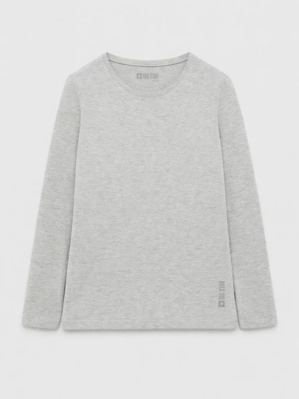 Bluzka damska z długim rękawem szara Classic 991