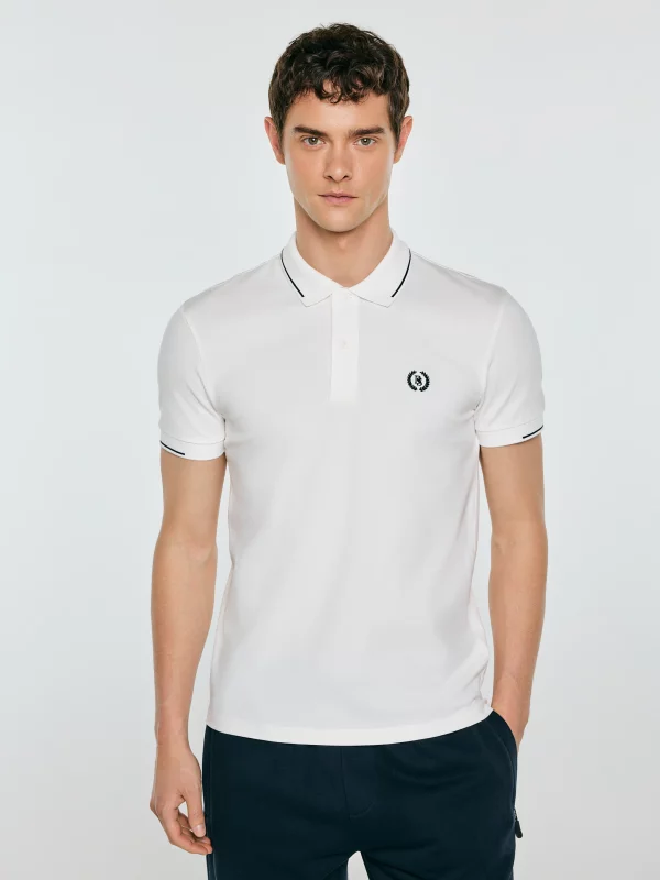 Koszulka męska polo biała Polian 100