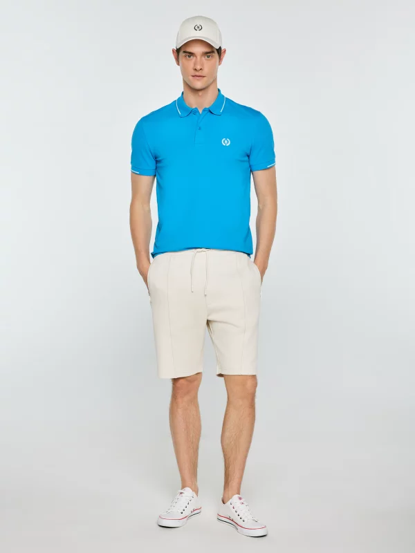 Koszulka męska polo niebieska Polian 401