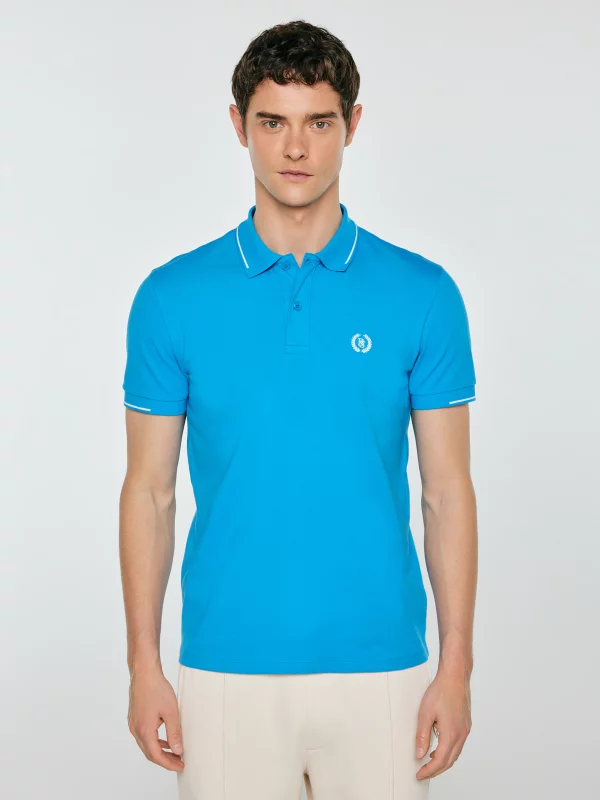 Koszulka męska polo niebieska Polian 401